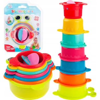 Hračka pro nejmenší PYRAMIDA KELÍMKY HRAČKA SKLÁDAČKA VĚŽ PYRAMIDKA HMYZ DO PÍSKU VODY