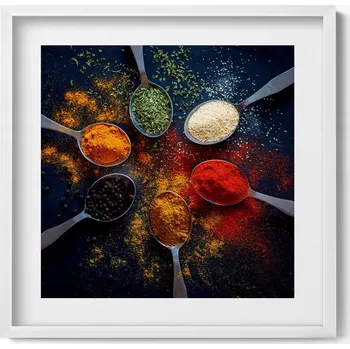 Obraz Obraz na zeď Kuchyňské lžíce s barevným kořením 50x50 cm