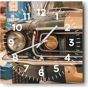 Hodiny Kuchyňské nástěnné hodiny 30x30 Auto Skleněné hodiny do obýváku Moderní Tiché