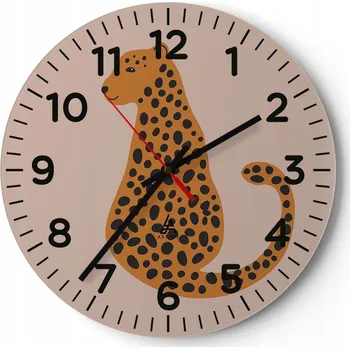 Hodiny Nástěnné hodiny do obýváku 40x40 Pro děti Kulatý Skleněné hodiny Loft Tiché