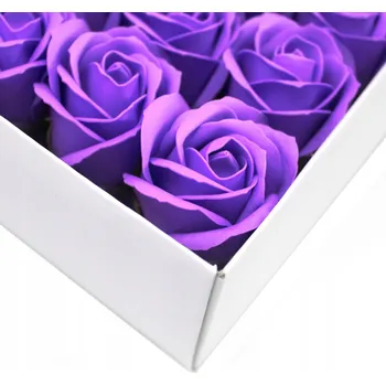 umělá květina 1 Levandulová mýdlová růže voní Fialkou mýdlový květ jako DÁREK k svátku v krabičce