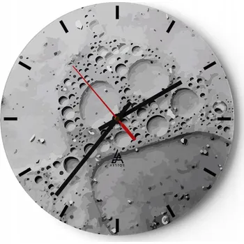 Hodiny Velké nástěnné hodiny 40x40 cm Kompozice Skleněné hodiny Kulatý Tiché