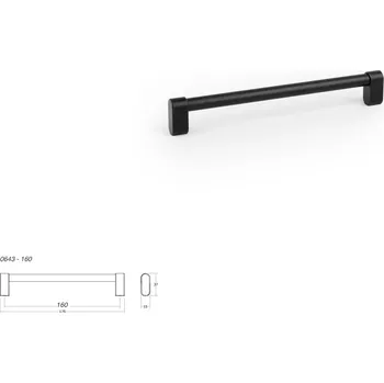 Nábytkové kování Nábytková úchytka VIEFE LINK 0643 rozteč 160, délka 175 černá broušená