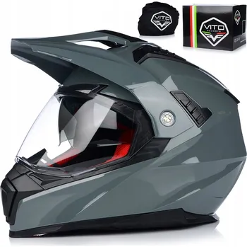 Helma na motorku MOTOCYKLOVÁ PŘILBA | VITO MOLINO | ENDURO CROSS QUAD ATV + ŠTÍT + CLONA