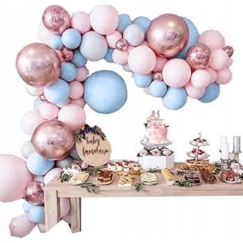 BALÓNKOVÁ GIRLANDA BABY SHOWER NAROZENINY RŮŽE 169ks