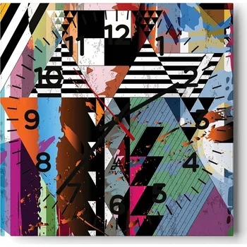 Hodiny Nástěnné hodiny do obýváku 40x40 Abstrakce Tiché hodiny Skleněné hodiny Bez hlučnosti