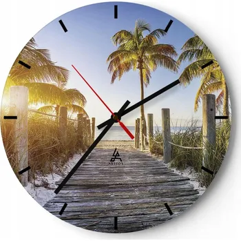 Hodiny Nástěnné hodiny do kuchyně 30x30 Krajina Skleněné hodiny do obýváku Tiché