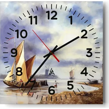 Hodiny Nástěnné hodiny do obýváku 40x40 Krajina Bezhluczne Skleněné hodiny Tiché