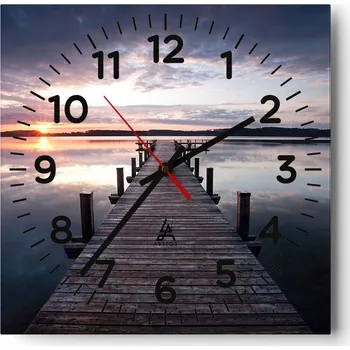 Hodiny Nástěnné hodiny do obýváku 40x40 Krajina Bezhluczne Skleněné hodiny Tiché