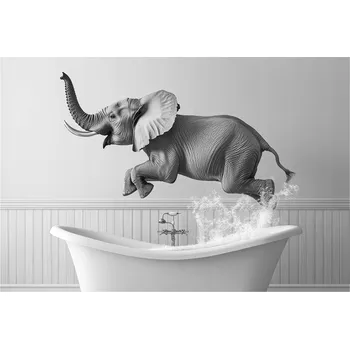 Obraz PLAKÁT BEZ RÁMU do Koupelny WC Toalety vtipný slon vana P2518_40x50