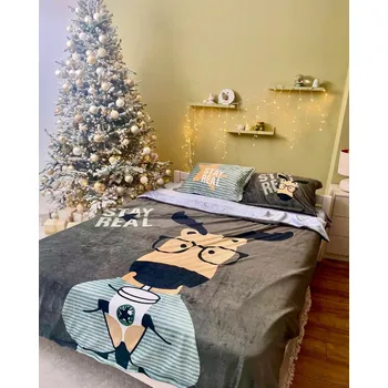 Povlečení Teplé 4dílné povlečení s prostěradlem 160x200 a polštáře 50x70 z plyše