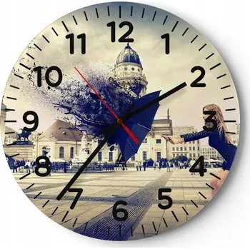 Hodiny Kuchyňské nástěnné hodiny 30x30 Žena Moderní skleněné hodiny do obýváku Tiché