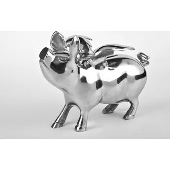 Pokladnička Pokladnička prasátko Chromovaná