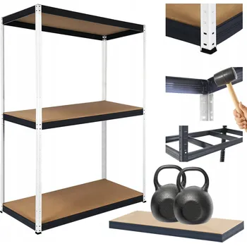 Dílenský regál Kovový regál do skladu, dílny HELIOS 90x90x30 cm, 3 police, nosnost 275 kg