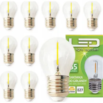 Žárovka 10x LED ŽÁROVKA E27 1,3W Edison Filament Teplá Bílá