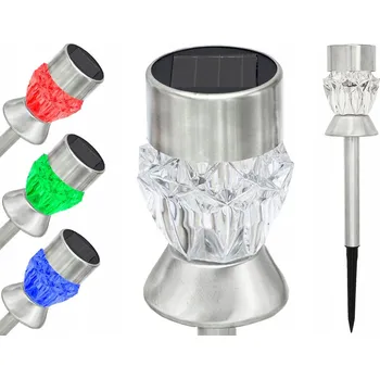 Venkovní osvětlení Solární lampa 1 LED RGB / 1 LED bílá, zahradní dekorace, multikolor křišťál P-710