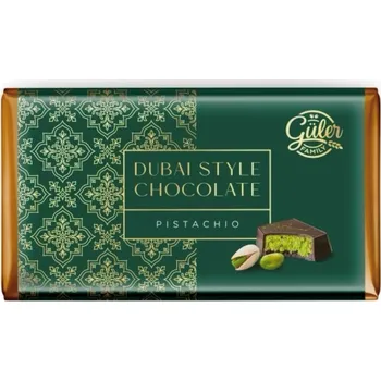 Čokoláda Gülerfamily Dubajská čokoláda s pistáciovým krémem a künefe v orientálním balení mléčná 34 % 190 g