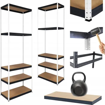 Dílenský regál Kovový regál do skladu HELIOS 180x60x60cm 5 polic x 175kg - ODOLNÝ