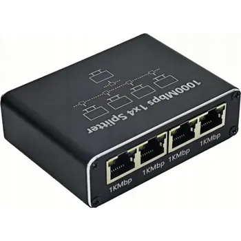ADAPTÉR ROZDĚLOVAČ 1 NA 4X RJ45 RJ 45 ČERNÝ