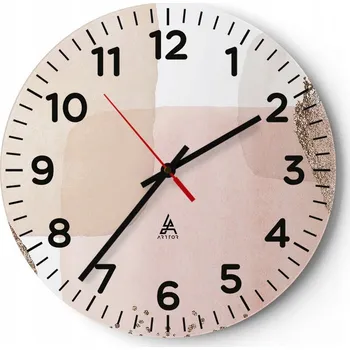 Hodiny Nástěnné hodiny do obýváku 40x40 Abstrakce Kulatý Skleněné hodiny Loft Tiché