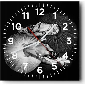 Hodiny Kuchyňské nástěnné hodiny 30x30 Baletka Skleněné hodiny do obýváku Moderní Tiché