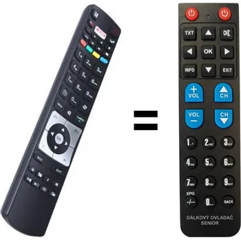 Dálkový ovladač Gogen TVU 55S298 STWEB LED náhradní dálkový ovladač pro seniory