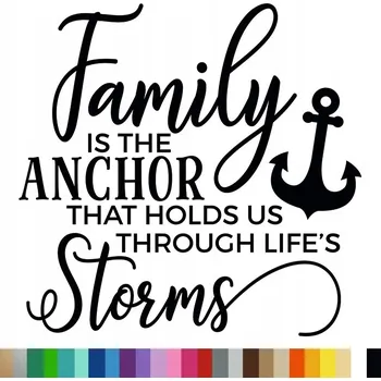 Obraz Samolepka na stěnu FAMILY IS THE ANCHOR 44x45 cm