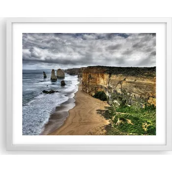 Obraz Obraz plakát na zeď v bílém rámu 50x40 pláž foto plakáty do obýváku