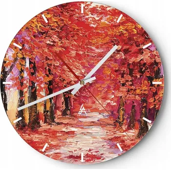 Hodiny Velké nástěnné hodiny na zeď 40x40 Stromy Skleněné hodiny Kulatý Tiché