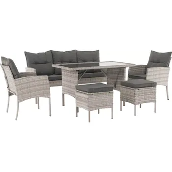 Zahradní stůl Zahradní ratanový set LALEN, světle šedá - doprava zdarma - SLEVA 3% s kodem radost25