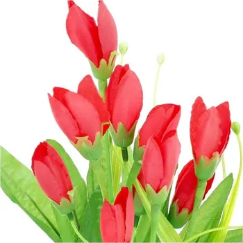umělá květina Tulipány , kytice Umělé Květy do vázy, jaro, Větvička listy