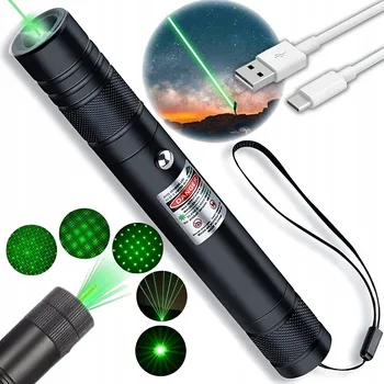 LASEROVÝ UKAZATEL ZELENÝ USB SILNÝ VELKÝ DOSAH AKUMULÁTOR