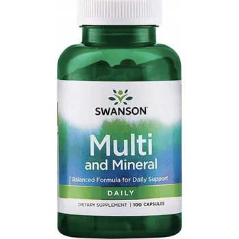 Swanson Multi and Mineral, multivitamín s minerály, 100 kapslí Doplněk stravy