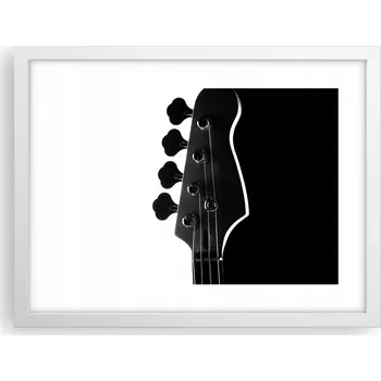 Obraz Obraz plakát v bílém rámu do obýváku 40x30 kytara foto plakáty na zeď