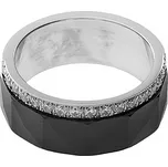 Keramický prsten 7196B (velikost 56-57) - stříbrnočerné barvy - SRI.7196B.. size56-57
