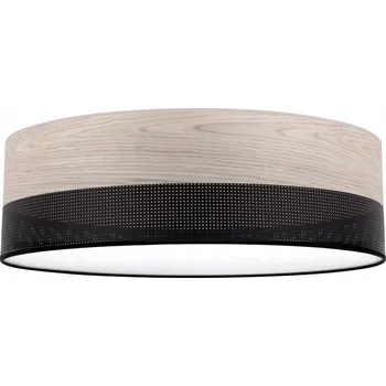 ZÁVĚSNÉ STROPNÍ SVÍTIDLO STROPNÍ SVÍTIDLO LUSTR ČERNÝ 50CM PŘÍRODNÍ BĚLENÝ DUB