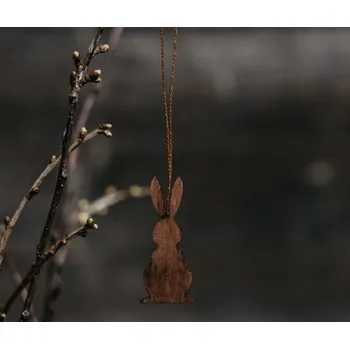 Velikonoční dekorace Zajíček Hugo závěsný, hnědý