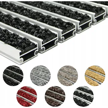 Rohožka POLENTEX HLINÍKOVÁ SYSTÉMOVÁ ČISTICÍ ZÓNA TEXTILNÍ ROHOŽ RYPS 100x50 C22