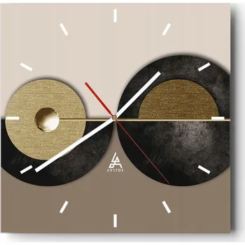 Hodiny Velké nástěnné hodiny 40x40 cm Kola Skleněné hodiny Čtvercové Tiché