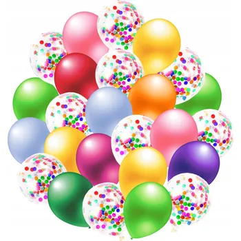 Balónek BALÓNOVÁ KYTICE barevné metalické balónky S KONFETAMI