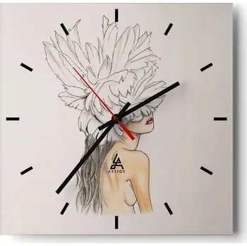 Hodiny Velké nástěnné hodiny 40x40 Abstrakce Skleněné tiché hodiny