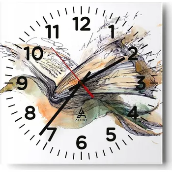 Hodiny Kuchyňské nástěnné hodiny 30x30 Abstrakce Skleněné hodiny do obýváku Moderní Tiché