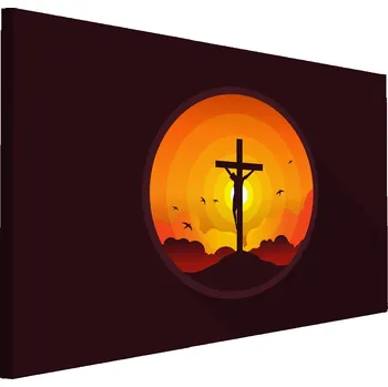 Obraz Obraz Canvas Ukřižovaný KRISTUS Slunce 3D 70x50