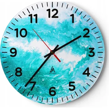 Hodiny Kuchyňské nástěnné hodiny 30x30 Abstrakce Moderní skleněné hodiny Tiché