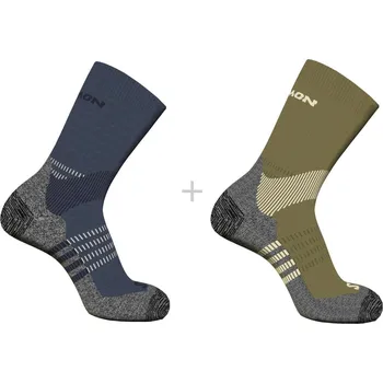 Dámské ponožky Salomon X Ultra Access Crew 2-Pack LC2372000 - gothic olive/grisaille 42-44