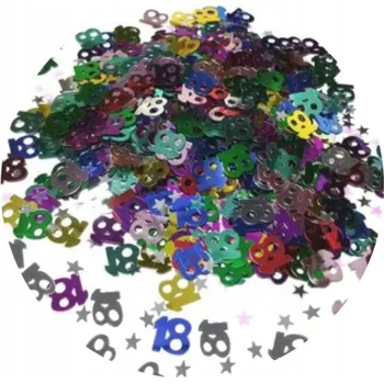 Konfeta Fóliové konfety 18. NAROZENINY osmnáctka barevné