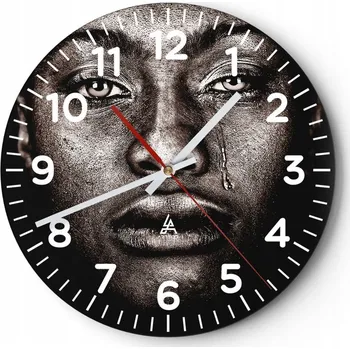 Hodiny Nástěnné hodiny do kuchyně 30x30 Žena Skleněné hodiny do obýváku Loft Tiché