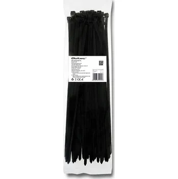 Stahovací páska Qoltec Stahovací pásky / stahovací pásky 7.2*350mm Nylon UV Černé 50 kusů!