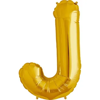 Balónek ZLATÝ BALÓN VE TVARU PÍSMENE 40 CM ZLATÉ PÍSMENO J