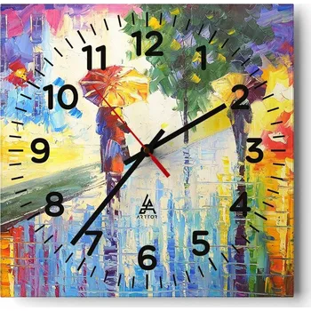 Hodiny Kuchyňské nástěnné hodiny 30x30 Ulička Skleněné hodiny do obýváku Moderní Tiché